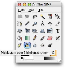 Das Werkzeug Klonen im Werkzeugfenster.